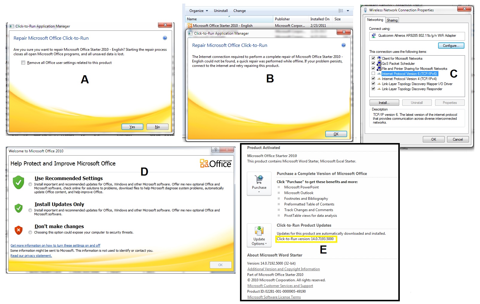 Microsoft Office 2010 Starter Updates